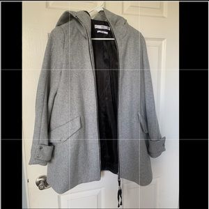 Mango wool peacoat with hood